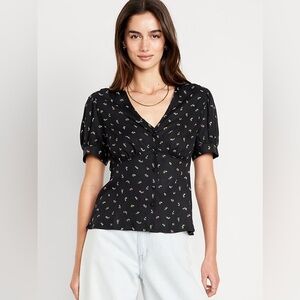 Old Navy Black Floral Women's Blouse